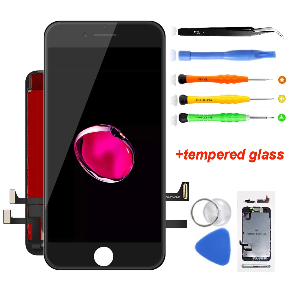 iPhone 7 Screen Replacement (4.7") LCD Digitizer Touch Screen Assembly Set with 3D Touch Replacement, Repair Tools Kit
iPhone 7 Screen Replacement (4.7") LCD Digitizer Touch Screen Assembly Set with 3D Touch Replacement, Repair Tools Kit