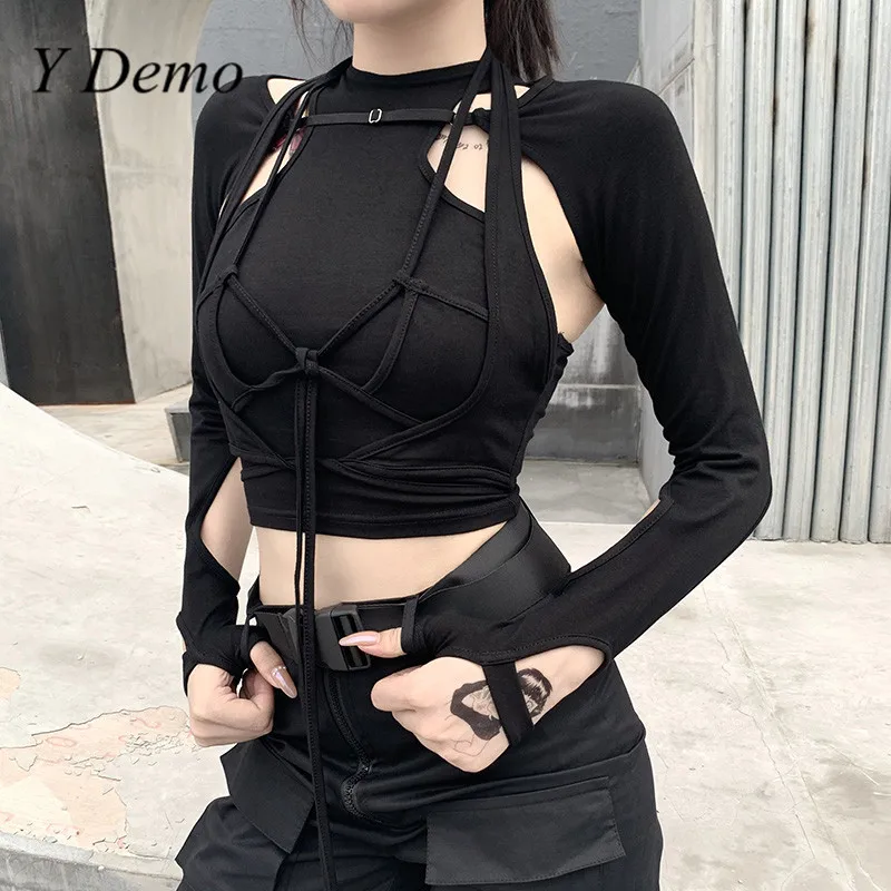 Женская ажурная Футболка Y Demo Techwear, лоскутный Повседневный Топ с круглым вырезом, на шнуровке, в стиле Харадзюку, лето 2020
Женская ажурная Футболка Y Demo Techwear, лоскутный Повседневный Топ с круглым вырезом, на шнуровке, в стиле Харадзюку, лето 2020