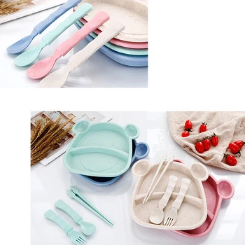 New Cute Wheat Straw Student Portable Plate Set Fork Spoon Chopsticks Four-piece Cartoon Children Tableware
New Cute Wheat Straw Student Portable Plate Set Fork Spoon Chopsticks Four-piece Cartoon Children Tableware