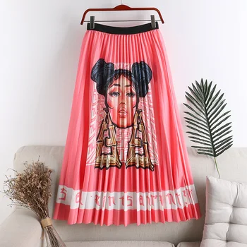 Spring summer 2020 Skirts Womens Pleated Long Skirt Fashion beauty embroidery Print High Waist Elastic Large Hem Midi Skirts
Spring summer 2020 Skirts Womens Pleated Long Skirt Fashion beauty embroidery Print High Waist Elastic Large Hem Midi Skirts