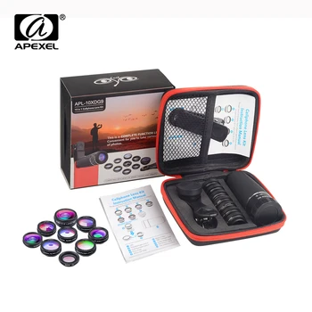 APEXEL 1 Set Lens 10 in 1 phone Camera Lens Kit Fish Eye Wide Macro Star Filter CPL Lenses for iPhone XS Mate Samsung HTC LG
APEXEL 1 Set Lens 10 in 1 phone Camera Lens Kit Fish Eye Wide Macro Star Filter CPL Lenses for iPhone XS Mate Samsung HTC LG