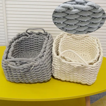 1PC Nordic Hand-woven Thick Cotton Rope Storage Box Baby Toy Snacks Keys Cloth Sundries Storages Basket Desktop Organizer
1PC Nordic Hand-woven Thick Cotton Rope Storage Box Baby Toy Snacks Keys Cloth Sundries Storages Basket Desktop Organizer