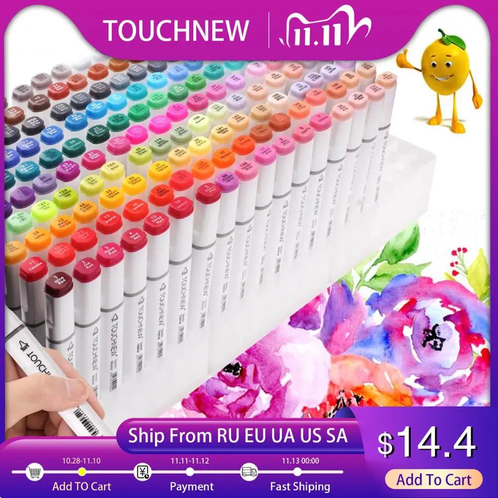 TOUCHNEW 30/40/60/80/168 Color Markers Manga Drawing Markers Pen Alcohol Based Sketch Oily Dual Brush Pens
TOUCHNEW 30/40/60/80/168 Color Markers Manga Drawing Markers Pen Alcohol Based Sketch Oily Dual Brush Pens