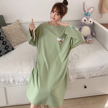 Fdfklak Plus size 100% cotton nightdress women spring autumn nightgowns female long sleeve sleep dress women's nightshirt M-2XL
Fdfklak Plus size 100% cotton nightdress women spring autumn nightgowns female long sleeve sleep dress women's nightshirt M-2XL