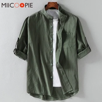 2020 Summer Half Sleeved Shirts Men Cotton Thin Loose Stand Collar Mens Casual Shirt Button Down Pocket Chemise Plus Size M-5XL
2020 Summer Half Sleeved Shirts Men Cotton Thin Loose Stand Collar Mens Casual Shirt Button Down Pocket Chemise Plus Size M-5XL