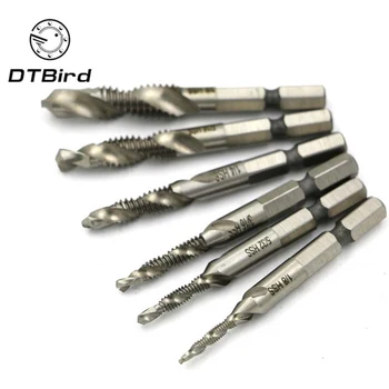 M3-M10 6pcs/set High-speed Steel Combination Drill Tap Bit Countersink Hex Shank screw extractor
M3-M10 6pcs/set High-speed Steel Combination Drill Tap Bit Countersink Hex Shank screw extractor