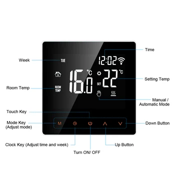 New Wifi Thermostat Wireless Smart Temperature Controller LCD Touch Screen Programmable Thermostat Electric Floor Heating Thermo
New Wifi Thermostat Wireless Smart Temperature Controller LCD Touch Screen Programmable Thermostat Electric Floor Heating Thermo