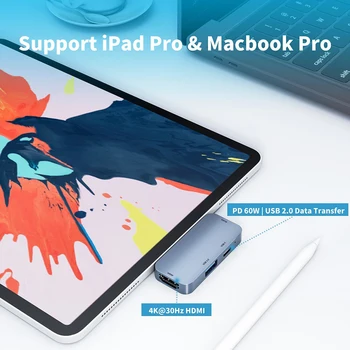 USB Type C HUB USB HUB To HDMI 4K With USB 3.0 USB-C 2.0 PD 67W Fast Charging Data transfer Audio Jack For MacBook pro Ipad pro
USB Type C HUB USB HUB To HDMI 4K With USB 3.0 USB-C 2.0 PD 67W Fast Charging Data transfer Audio Jack For MacBook pro Ipad pro