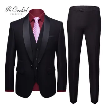 PEORCHID 2020 New Arrival Slim Fit Men Suits Black One Button Traje Formal Hombre Business Mens Tuxedo Groom Wedding Suits
PEORCHID 2020 New Arrival Slim Fit Men Suits Black One Button Traje Formal Hombre Business Mens Tuxedo Groom Wedding Suits