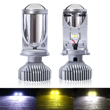Super Bright Triple Color H4 6000lm Mini Projector Lens LED Headlight Bulb for Motorcycles Car
Super Bright Triple Color H4 6000lm Mini Projector Lens LED Headlight Bulb for Motorcycles Car