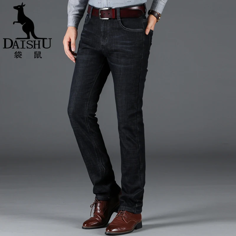 DAISHU Winter Men's Warm Jeans Classic Style 5-pocket Thicken Denim Elastic Slim Fit Black Jean Pants Male Brand Casual Business
DAISHU Winter Men's Warm Jeans Classic Style 5-pocket Thicken Denim Elastic Slim Fit Black Jean Pants Male Brand Casual Business