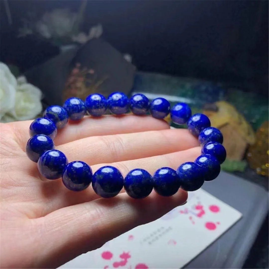 

9mm Natural Blue Lapis Lazuli Bracelet Jewelry For Women Man Healing Love Gift Crystal Round Beads Stone Stretch Strands AAAAA