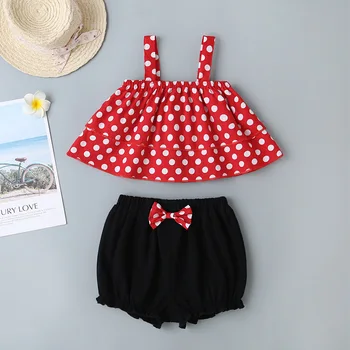 2020 Summer Children Sets Casual Cute Sleeveless Polka Dot Red Tops Bow Black Shorts Girls Clothes Sets 3M-24M
2020 Summer Children Sets Casual Cute Sleeveless Polka Dot Red Tops Bow Black Shorts Girls Clothes Sets 3M-24M