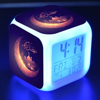 Islamic Ramadan Glowing LED Alarm Clock 7 Color Changing Digital Alarm Clock Thermometer Action Figure Toy For Christmas Gift
Islamic Ramadan Glowing LED Alarm Clock 7 Color Changing Digital Alarm Clock Thermometer Action Figure Toy For Christmas Gift