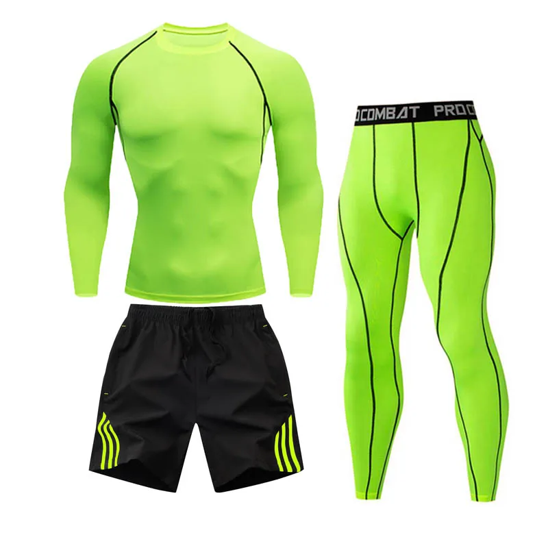 Gym Men's Sports Gym Compression Wear Under Base Layer 3-piece suit male rashguard Athletic Tights 
Gym Men's Sports Gym Compression Wear Under Base Layer 3-piece suit male rashguard Athletic Tights
