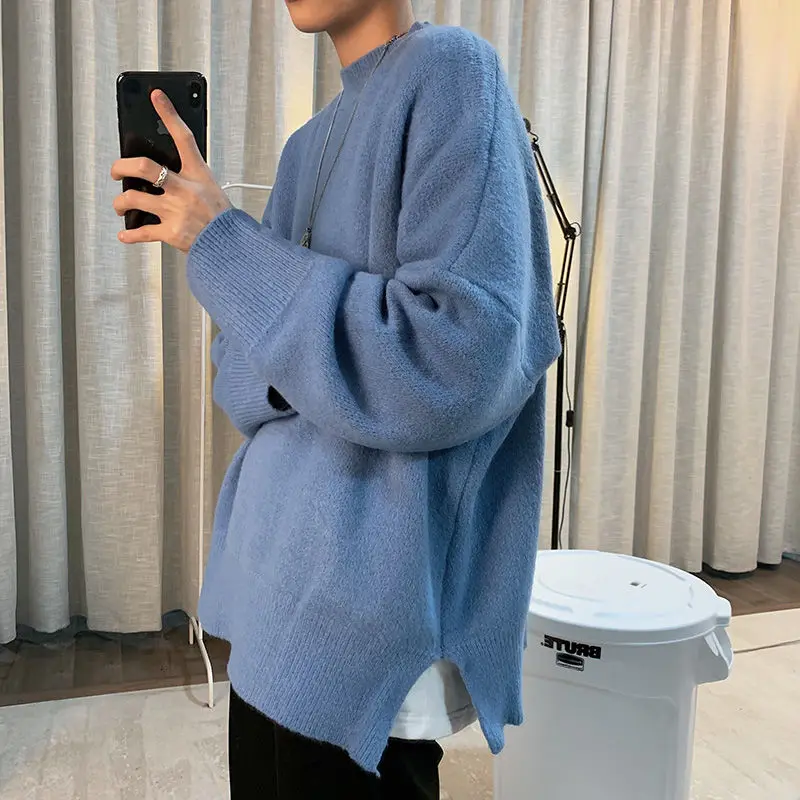 Korean Sweater Men's Warm Fashion Casual Knitted Pullover Men Streetwear Wild Loose Solid Color Knitting Sweaters Mens Clothes
Korean Sweater Men's Warm Fashion Casual Knitted Pullover Men Streetwear Wild Loose Solid Color Knitting Sweaters Mens Clothes