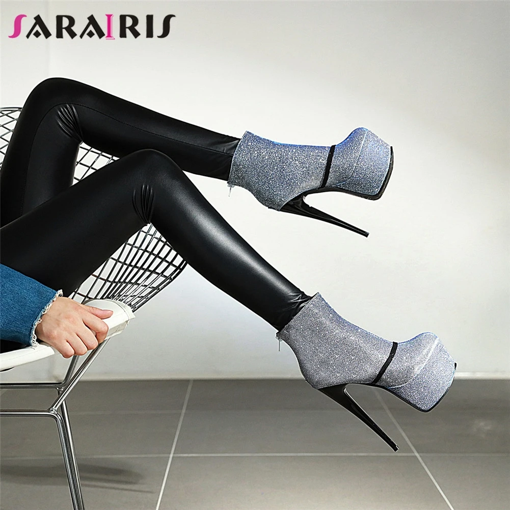 SARAIRIS Brand New Plus Size 31-48 Fashion High Heels Luxury Bling Platform Shoes Woman Party Sexy Evening Ankle Boots Women
SARAIRIS Brand New Plus Size 31-48 Fashion High Heels Luxury Bling Platform Shoes Woman Party Sexy Evening Ankle Boots Women