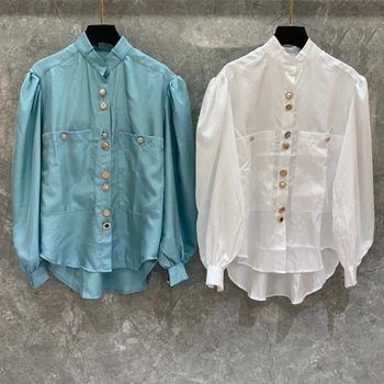 2020 Early Spring New Women's xiao yuan ling duo kou Splicing Long Sleeves Solid Color Wild Blouse Shirt 407
2020 Early Spring New Women's xiao yuan ling duo kou Splicing Long Sleeves Solid Color Wild Blouse Shirt 407