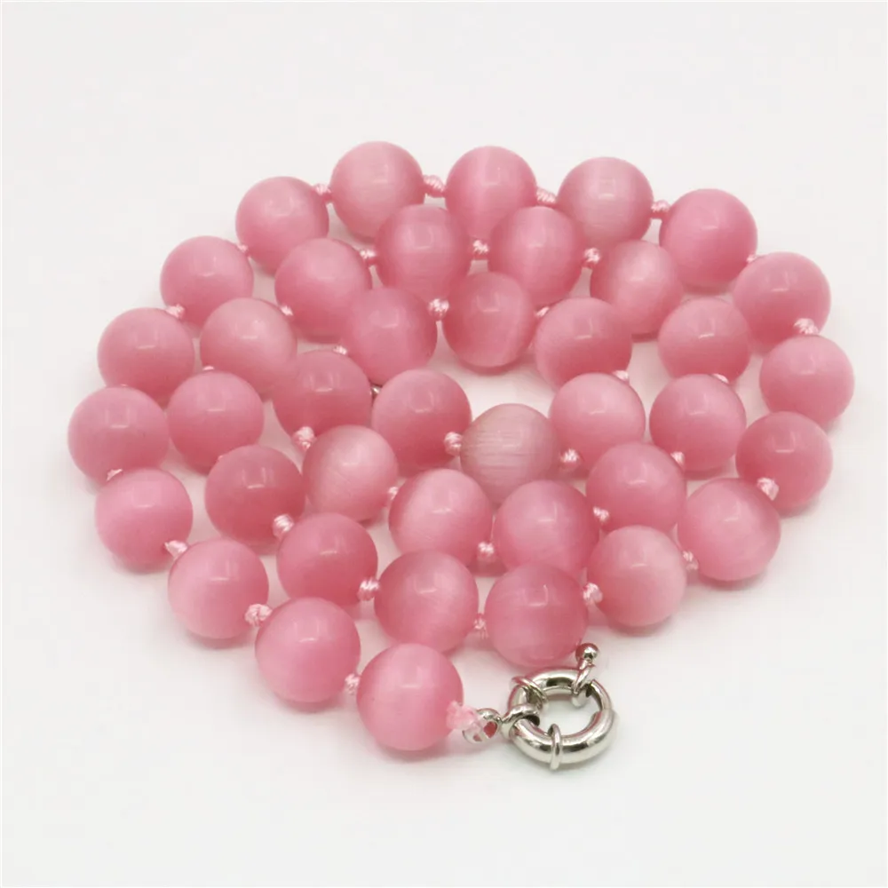 Lovely Pink Natural Crystal Opal Cat's Eye Necklace 8mm 10mm 12mm Round Beads Jewelry Festival Gift for Women 18inch Y193
Lovely Pink Natural Crystal Opal Cat's Eye Necklace 8mm 10mm 12mm Round Beads Jewelry Festival Gift for Women 18inch Y193