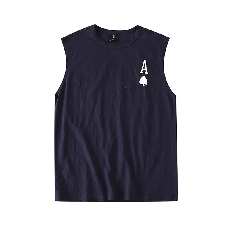 

Funny Graphic Ace of Spades Poker Tank Top for Men Urban Boys Las Vegas Vacation Side Split Lucky Tank Tops Plus Size