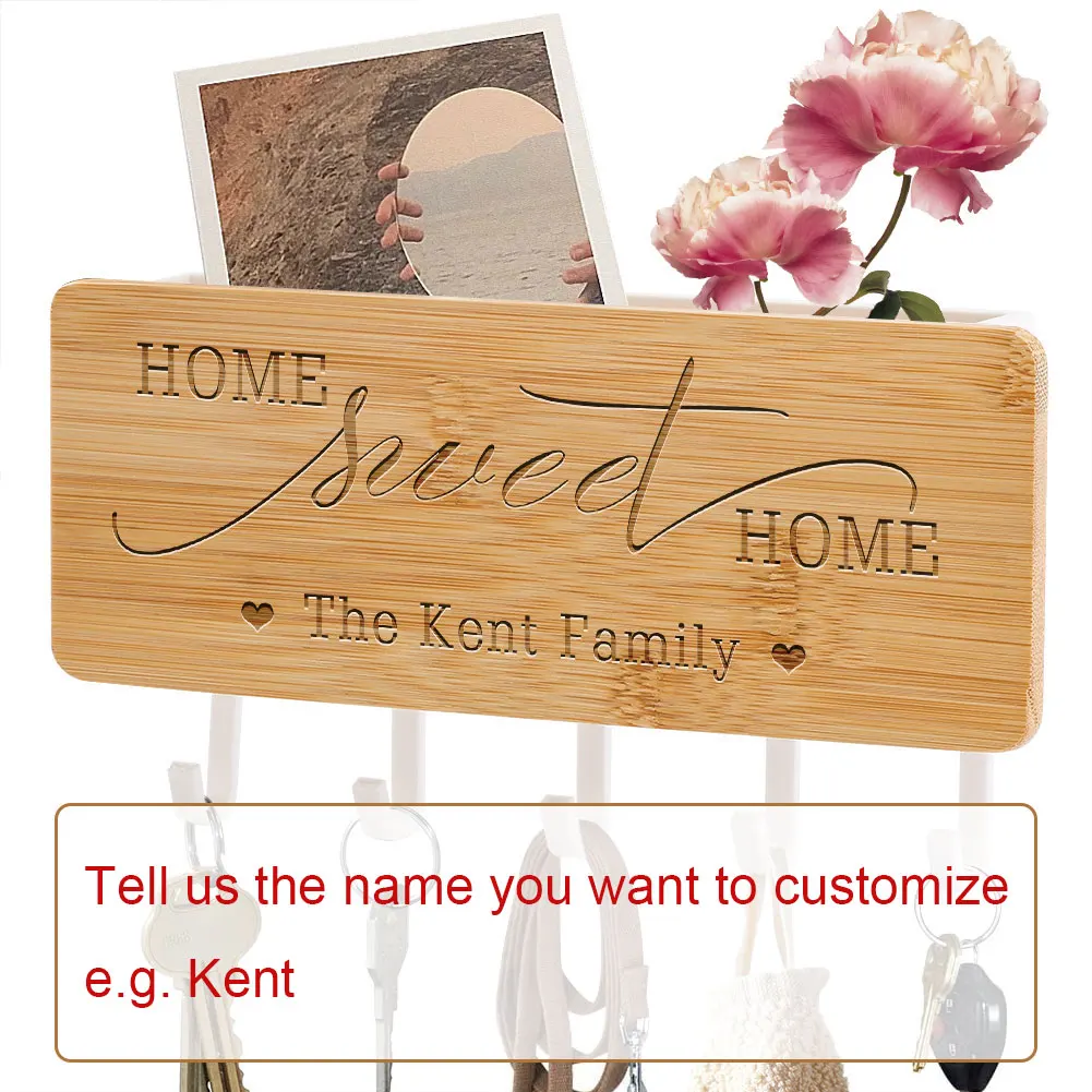 Creative Pattern Text Customization Decorative Storing Shelf Punch-Free Door Key Rack Wooden Storage Box Multipurpose Hook Tools
Creative Pattern Text Customization Decorative Storing Shelf Punch-Free Door Key Rack Wooden Storage Box Multipurpose Hook Tools