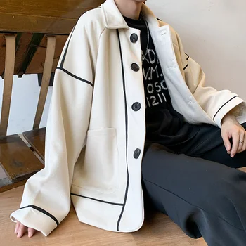 Men's jacket autumn/winter 2019 new slim solid color large button jacket jacket loose personality casual youth men's wear
Men's jacket autumn/winter 2019 new slim solid color large button jacket jacket loose personality casual youth men's wear