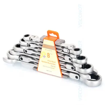 8-21mm 8Pcs Ratchet Wrench Spanner Set of Keys Multitool Flexible Head Matte Polish 72T Ratcheting with Portable Plastic Rack
8-21mm 8Pcs Ratchet Wrench Spanner Set of Keys Multitool Flexible Head Matte Polish 72T Ratcheting with Portable Plastic Rack