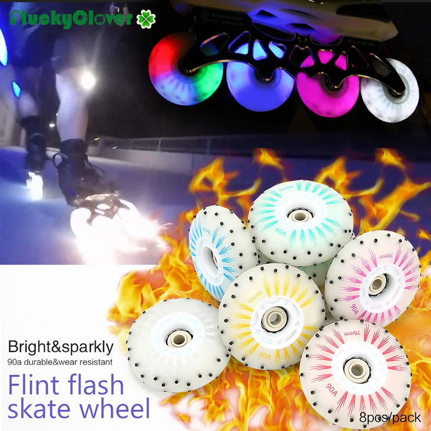 8pcs Flint Spark Flash Skate Wheel 72mm 76mm 80mm Fire Stone Wheel Inline Roller Slalom Skates Luminous Led light Skating Wheels
8pcs Flint Spark Flash Skate Wheel 72mm 76mm 80mm Fire Stone Wheel Inline Roller Slalom Skates Luminous Led light Skating Wheels