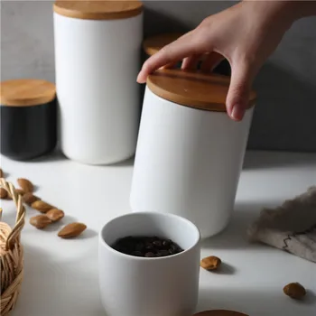 Multi-functional Delicate Ceramic Storage Tank Wood Cover Kitchen Food Coffee Tea Seasoning Sealed Storage Bottle Various Sizes
Multi-functional Delicate Ceramic Storage Tank Wood Cover Kitchen Food Coffee Tea Seasoning Sealed Storage Bottle Various Sizes