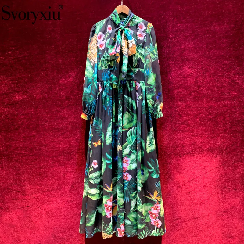 Svoryxiu 2020 New Runway Spring Summer Animal Plant Print Long Dress Women's Elegant Bow Collar Bohemia Holiday Maxi Dresses
Svoryxiu 2020 New Runway Spring Summer Animal Plant Print Long Dress Women's Elegant Bow Collar Bohemia Holiday Maxi Dresses