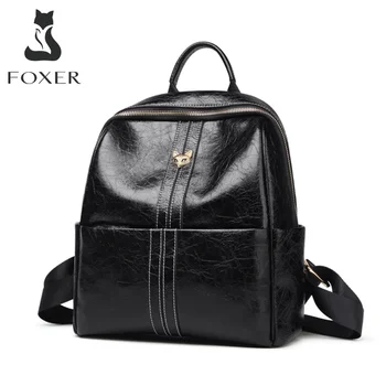 FOXER Cowhide Leather Women Travel Rucksack Soft Ladies Commute Satchel Teens School Bag Female Large Capacity Stylish Backpack
FOXER Cowhide Leather Women Travel Rucksack Soft Ladies Commute Satchel Teens School Bag Female Large Capacity Stylish Backpack