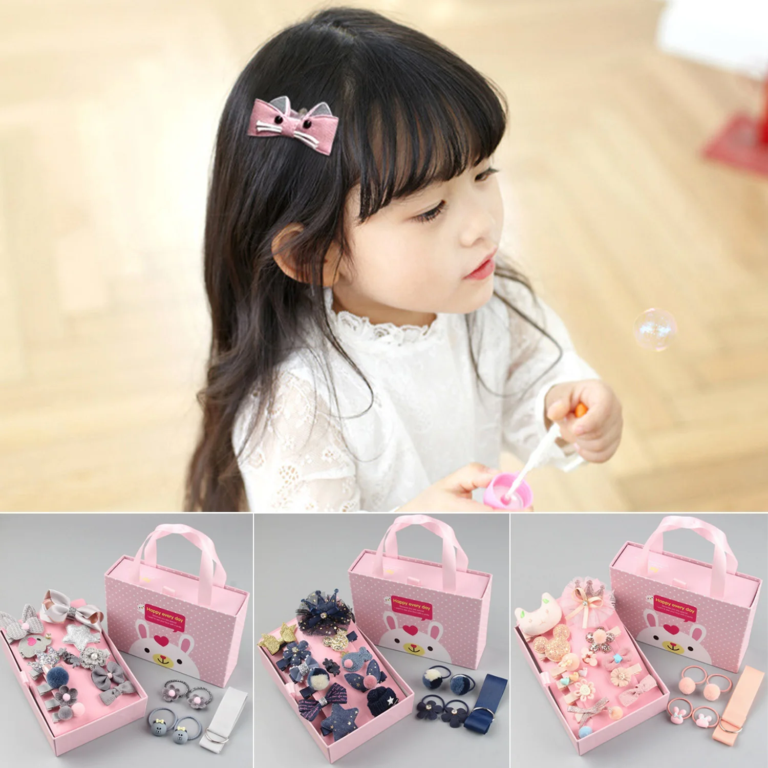 18pcs Headwear Set Toy Bowknot Pompom Hairpin Clip Ponytail Rope with Present Box for Children Beauty & Fashion Accessories Gift
18pcs Headwear Set Toy Bowknot Pompom Hairpin Clip Ponytail Rope with Present Box for Children Beauty & Fashion Accessories Gift