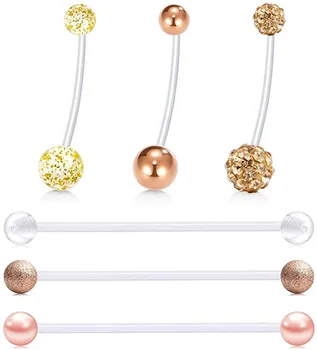 6 Styles 14G 18mm&32mm Pregnancy Maternity Flexible Bioplast Long Belly Button Rings Navel Retainer Body Piercing 
6 Styles 14G 18mm&32mm Pregnancy Maternity Flexible Bioplast Long Belly Button Rings Navel Retainer Body Piercing