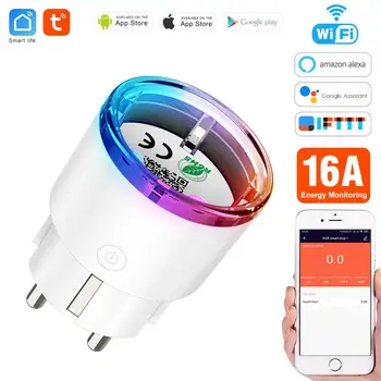 EU Smart Plug Wifi Socket Power Switch Outlet Phone APP Voice Remote Control Home Timer Switch Wall Plug with RGB LED Light
EU Smart Plug Wifi Socket Power Switch Outlet Phone APP Voice Remote Control Home Timer Switch Wall Plug with RGB LED Light