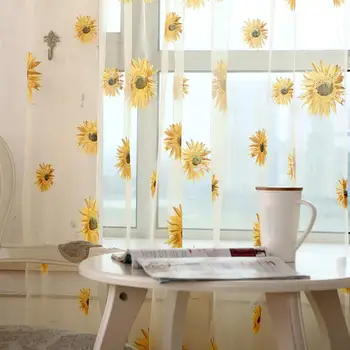 1Pc Breathable Window Curtain Sunflower Print Translucent Tulle Curtain for Room Decoration Balcony Curtain Valance Home Decor
1Pc Breathable Window Curtain Sunflower Print Translucent Tulle Curtain for Room Decoration Balcony Curtain Valance Home Decor
