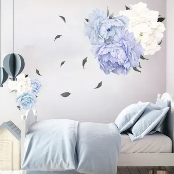 Blue Peony Wall Stickers for Living room Bedroom Sofa Background DIY Vinyl Wall Decals Eco-friendly Removable Art Wall Murals 
Blue Peony Wall Stickers for Living room Bedroom Sofa Background DIY Vinyl Wall Decals Eco-friendly Removable Art Wall Murals