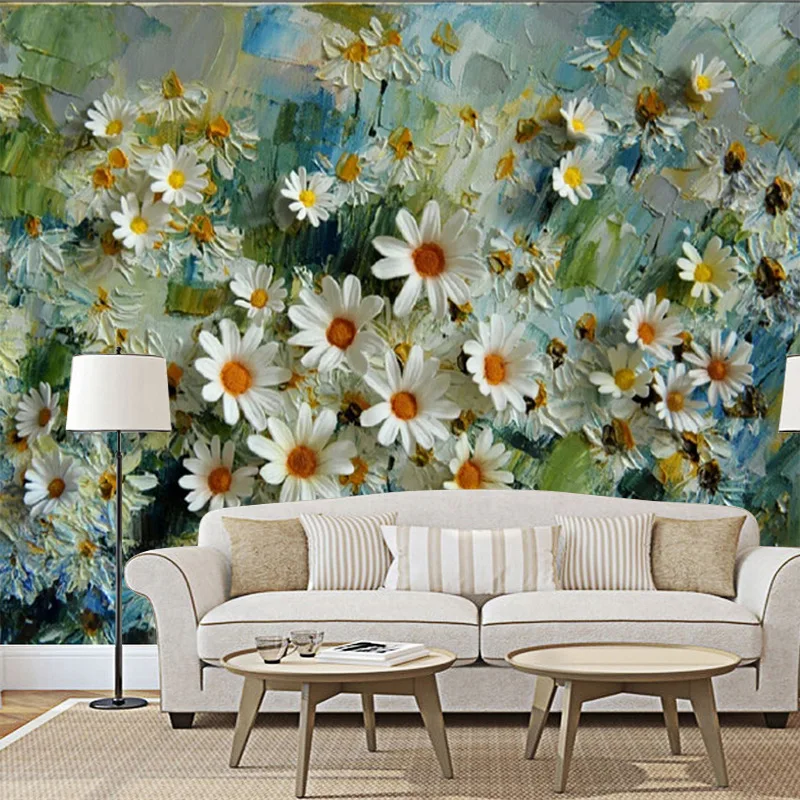 Western Style Chrysanthemum Stereo Oil Painting TV Backdrop Tea Shop Leisure Bar Coffee Shop Cool Mural Wallpaper 
Western Style Chrysanthemum Stereo Oil Painting TV Backdrop Tea Shop Leisure Bar Coffee Shop Cool Mural Wallpaper