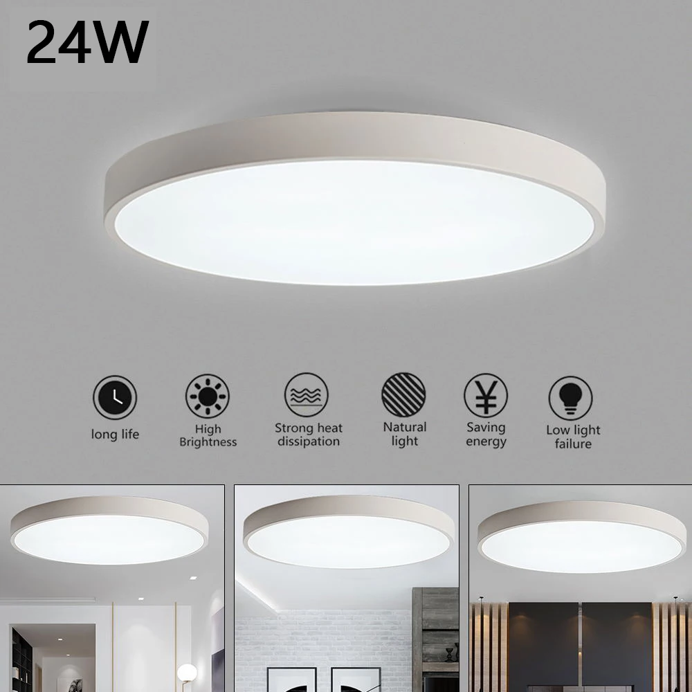Round LED Ceiling Light 24W Living Room Headlight Simple Modern Ultra-thin white border Ceiling Lamp Nordic Master Bedroom Lamp
Round LED Ceiling Light 24W Living Room Headlight Simple Modern Ultra-thin white border Ceiling Lamp Nordic Master Bedroom Lamp