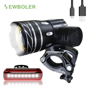 NEWBOLER Flashlight For Bicycle USB Rechargebale Bicycle Headlight Bike Front Light With Taillight Set Waterproof Cycling Lamp
NEWBOLER Flashlight For Bicycle USB Rechargebale Bicycle Headlight Bike Front Light With Taillight Set Waterproof Cycling Lamp