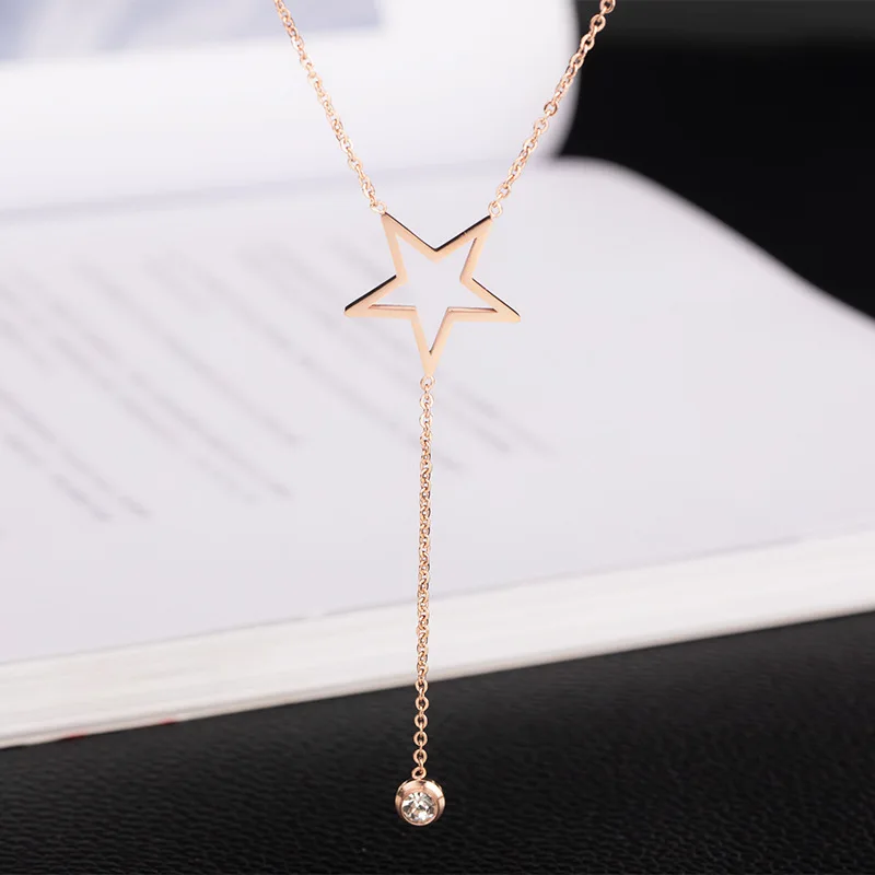 star necklace pendant long titanium steel women 18 k rose gold does chain accessories
star necklace pendant long titanium steel women 18 k rose gold does chain accessories