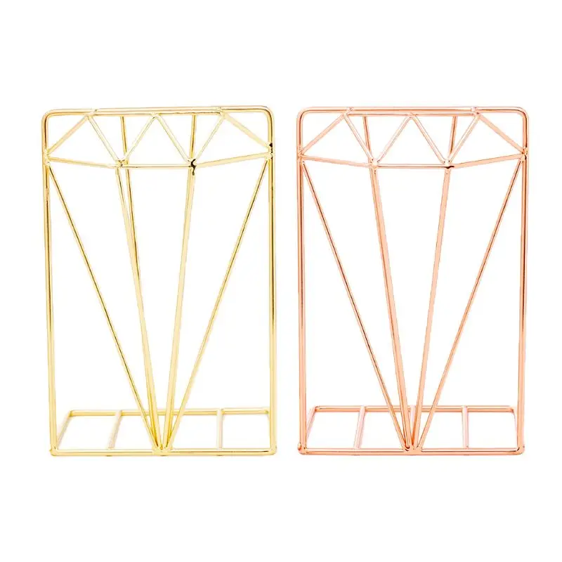 Creative Diamond Shaped Metal Bookends Desk Organizer Book Support Stand Storage Holder Shelf
Creative Diamond Shaped Metal Bookends Desk Organizer Book Support Stand Storage Holder Shelf