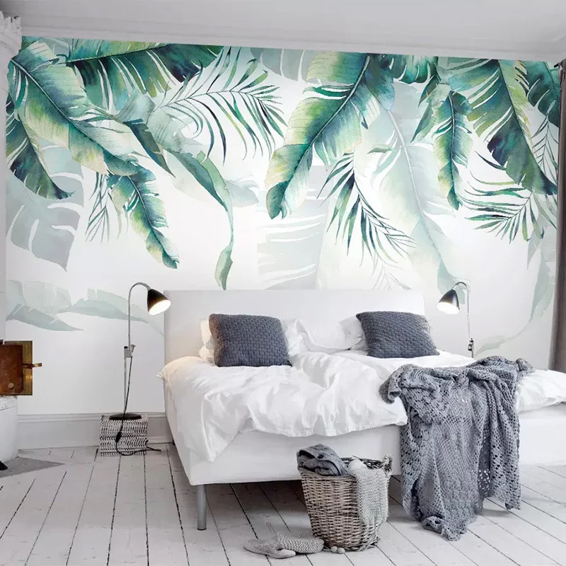 

Dropship Photo Wallpaper Modern 3D Banana Leaves Painting Murals Bedroom Restaurant Background Wall Decor Papel De Parede 3 D