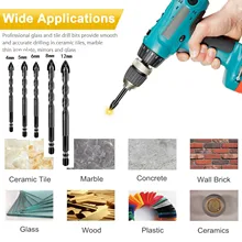 6pcs 1/4" Hex Shank Cross Alloy Drill Bit Tip Universal Drilling Tool Multifunctional Ceramic Brick Wall Hole Opener 4-12mm
6pcs 1/4" Hex Shank Cross Alloy Drill Bit Tip Universal Drilling Tool Multifunctional Ceramic Brick Wall Hole Opener 4-12mm