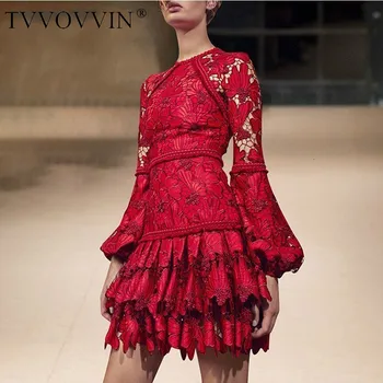 TVVOVVIN Vintage Red Lace Dress Female Puff Long Sleeve High Waist Hollow Out Women's Dresses Elegant 2020 Autumn L288 
TVVOVVIN Vintage Red Lace Dress Female Puff Long Sleeve High Waist Hollow Out Women's Dresses Elegant 2020 Autumn L288
