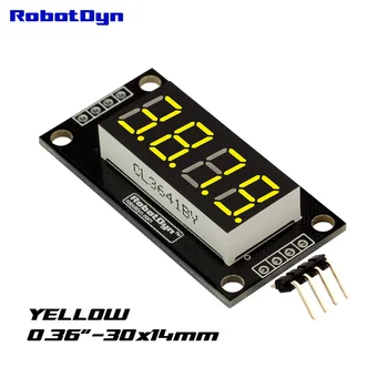 4-Digit LED 0.36" Display Tube (decimal), 7-segments YELLOW, TM1637, disp. size 30x14mm
4-Digit LED 0.36" Display Tube (decimal), 7-segments YELLOW, TM1637, disp. size 30x14mm