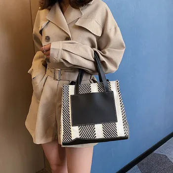 Contrast color Weaving Large capacity shoulder bag Leisure Wild Handbag Color Bags Fashion 2020 New женская сумка paquet
Contrast color Weaving Large capacity shoulder bag Leisure Wild Handbag Color Bags Fashion 2020 New женская сумка paquet