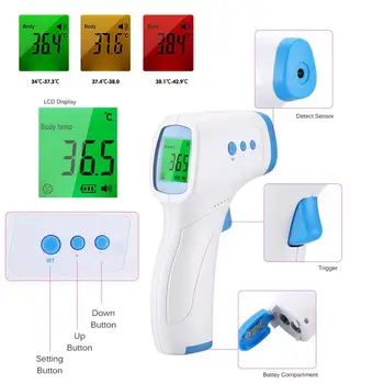 Non-contact infrared thermometer Forehead Temperature Gun digital thermometer Hand-held Baby Adult Temperature instruments
Non-contact infrared thermometer Forehead Temperature Gun digital thermometer Hand-held Baby Adult Temperature instruments