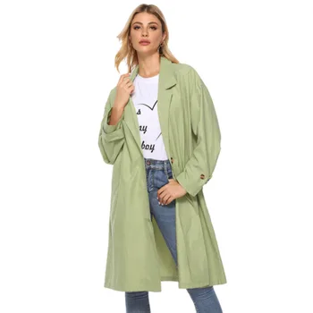 Spring Loose Female Coat Solid Color Both Pocket Button Long Sleeve Jacket Women Windbreaker Plus Size Vintage Basic Jackets
Spring Loose Female Coat Solid Color Both Pocket Button Long Sleeve Jacket Women Windbreaker Plus Size Vintage Basic Jackets