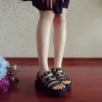 Lolita Rivet High Heels Sandals Women Gothic Girl Platform Casual Sandal 40 New Leather Shoes Summer Black Harajuku 2020
Lolita Rivet High Heels Sandals Women Gothic Girl Platform Casual Sandal 40 New Leather Shoes Summer Black Harajuku 2020