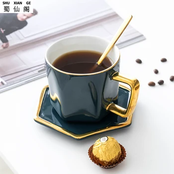 Creative Coffee Cup and Saucer European Style Small Luxury Simple Suit Ceramic Home Ceramic Mug Christmas Mugs
Creative Coffee Cup and Saucer European Style Small Luxury Simple Suit Ceramic Home Ceramic Mug Christmas Mugs